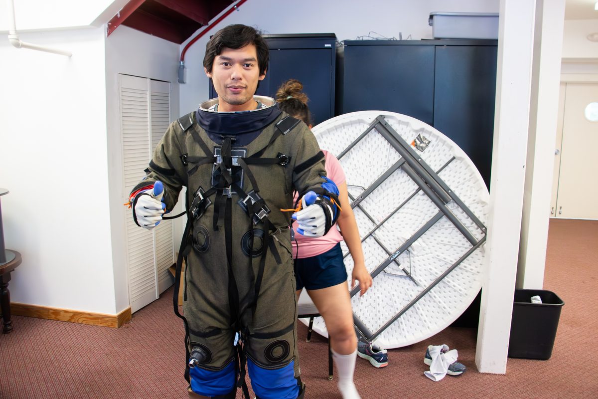 Don in a spacesuit